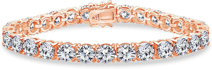 Collection Platinum or Gold Plated Sterling Silver Round-Cut Tennis Bracelet Made with Infinite Elements Zirconia Apparel & Accessories > Jewelry > Bracelets Amazon Collection Rose-gold-plated 6 mm 7.25" Length