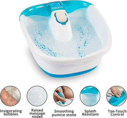 Homedics Bubble Mate Foot Spa, Toe Touch Controlled Foot Bath with Invigorating Bubbles and Splash Proof, Raised Massage Nodes and Removable Pumice Stone Health & Beauty > Personal Care > Foot Care Homedics   
