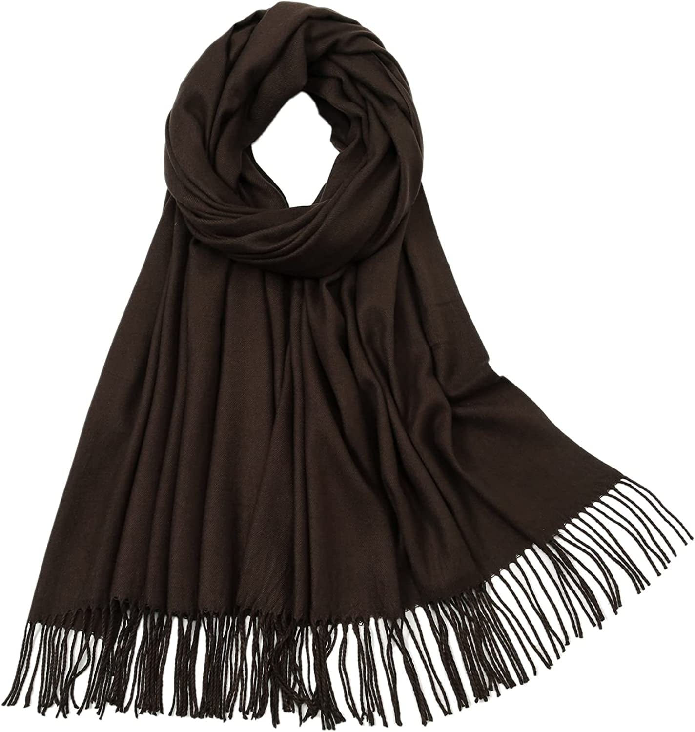 RIIQIICHY Women'S Scarf Pashmina Shawls and Wraps for Evening Dress Bridesmaid Wedding Bridal Winter Warm Long Large Scarves Apparel & Accessories > Clothing Accessories > Scarves & Shawls RIIQIICHY Caramel  
