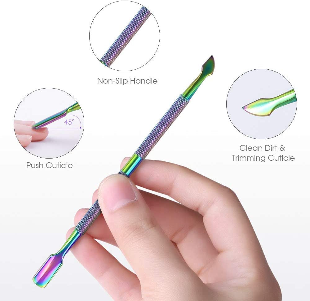 Cuticle Trimmer with Cuticle Pusher, JUNHCZOY Cuticle Remover Cuticle Nippers Professional Stainless Steel Cuticle Cutter Clippers Manicure Pedicure Tools for Fingernails and Toenails Health & Beauty > Personal Care > Cosmetics > Cosmetic Tools > Nail Tools JUNHCZOY   