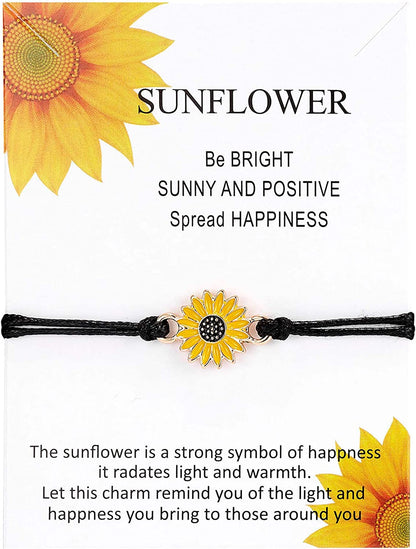 Sunflower Bracelet Anklet Pinky Promise Friendship Adjustable Bracelet Anklet Sunflower Best Gifts for Best Friends Couple Family Apparel & Accessories > Jewelry > Anklets iDIMSON 1PCS  