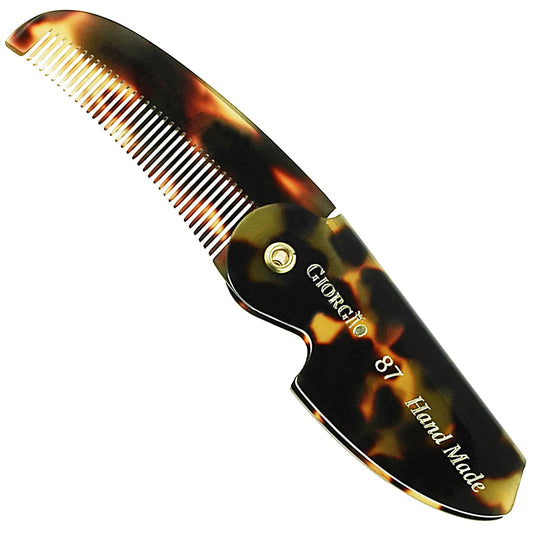 Giorgio G87 4.5 Inch Folding Mustache Comb and Beard Comb, Small Pocket Comb for Men Everyday Grooming and Hair Care. Handmade, Saw-Cut and Hand Polished Styling Men'S Folding Comb. Tokyo Health & Beauty > Personal Care > Hair Care GIORGIO Tokyo 3 Pack 