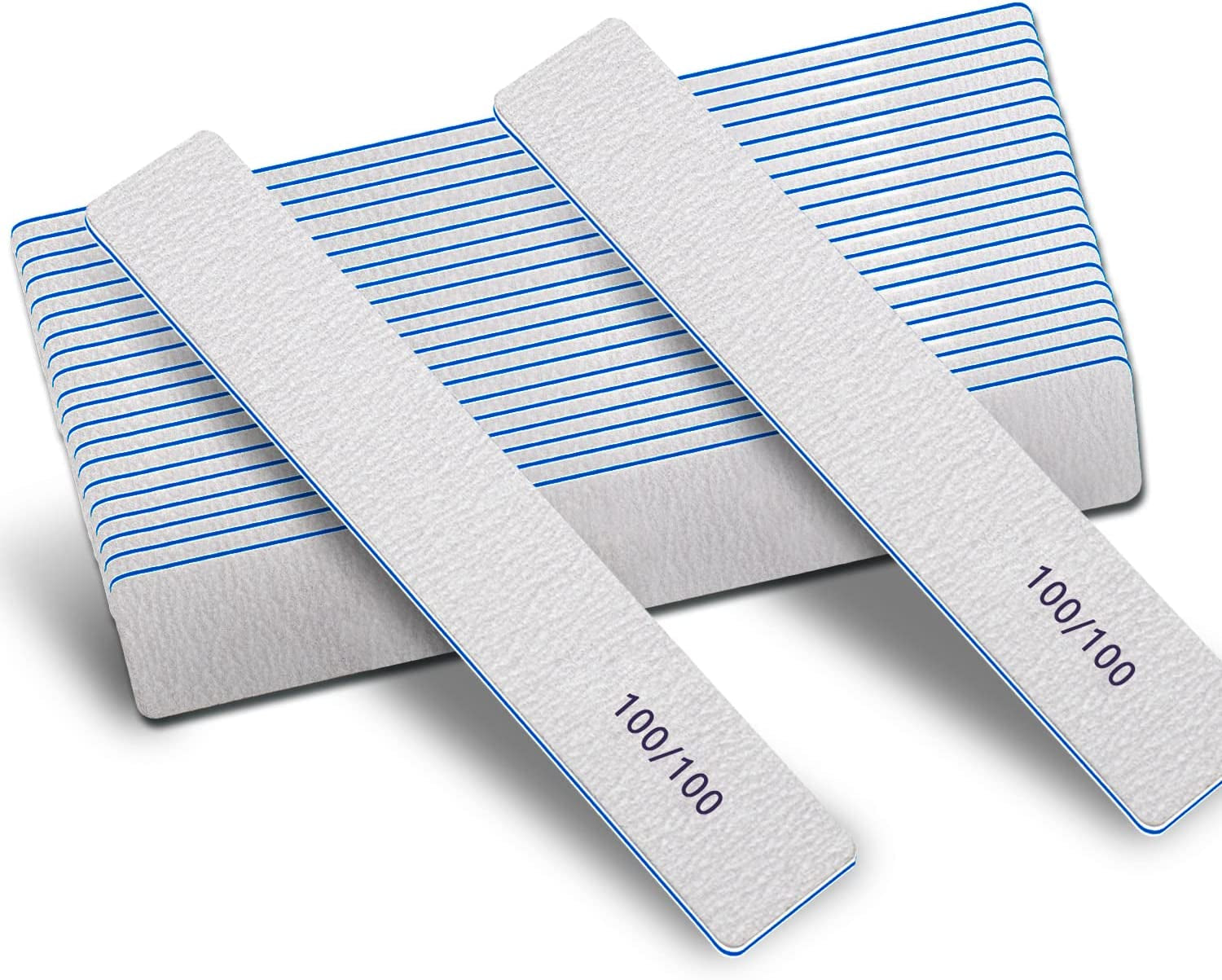 Nail Files-Nail File for Acrylic Nails 12Pcs, 80/80 Grit Nail Files Emery Boards for Acrylic Nails, Jumbo File Washable Thick Professional Square Nail File Manicure Tools for Nail Tech Health & Beauty > Personal Care > Cosmetics > Cosmetic Tools > Nail Tools BLESWIN 100/100 grit  