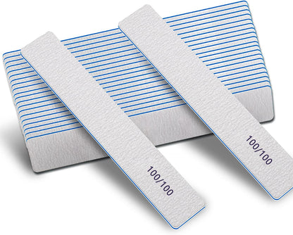 Nail Files-Nail File for Acrylic Nails 12Pcs, 80/80 Grit Nail Files Emery Boards for Acrylic Nails, Jumbo File Washable Thick Professional Square Nail File Manicure Tools for Nail Tech Health & Beauty > Personal Care > Cosmetics > Cosmetic Tools > Nail Tools BLESWIN 100/100 grit  