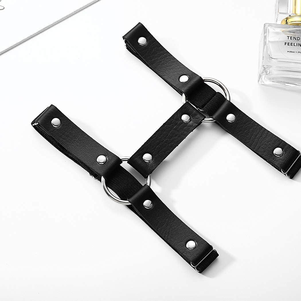 Gemily Punk Leg Chain Belt Leather Body Chain Black Thigh Chain Rave Party Body Jewelry Accessories for Women and Girls (1) Apparel & Accessories > Jewelry > Body Jewelry GEMILY   