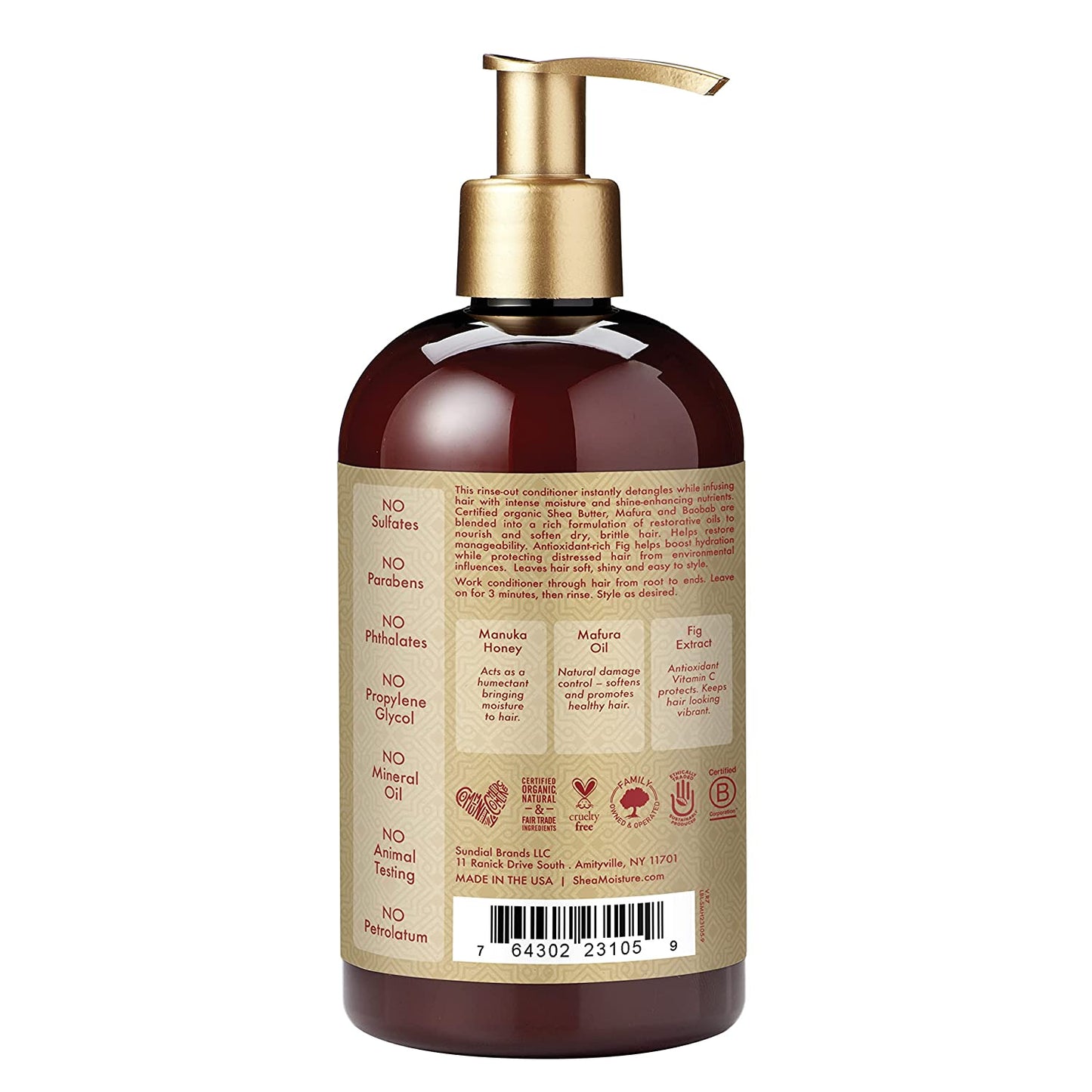 Sheamoisture Conditioner Intensive Hydration for Dry, Damaged Hair Manuka Honey and Mafura Oil to Nourish and Soften Hair 13 Oz Health & Beauty > Personal Care > Hair Care SheaMoisture   
