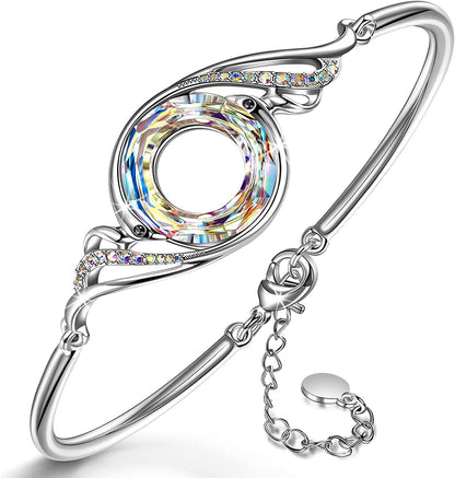 Kate Lynn "Rise from the Ashes" Phoenix Bracelet Made with Crystals from Austria, Adjustable Bangle Bracelet for Women 7"+2", Packaged with Jewelry Box, Christmas Gifts Birthday Gifts for Women, Symbol of Luck and Renewal Apparel & Accessories > Jewelry > Bracelets Kate Lynn Aurore Boreale  
