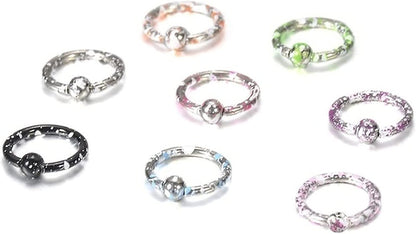 DONGMING Perforated Nose Rings Unisex Hoop Nose Rings Septum Ring Body Piercing Jewelry Nose Ring Nose Studs (Multicolor, 8Pcs) Apparel & Accessories > Jewelry > Rings Generic   