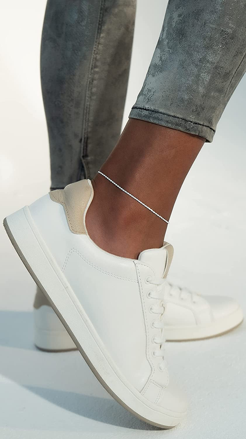 Miabella 925 Sterling Silver Solid 1.5Mm Diamond-Cut Braided Rope Chain Anklet Ankle Bracelet for Women Teen Girls, Made in Italy Apparel & Accessories > Jewelry > Anklets Miabella   