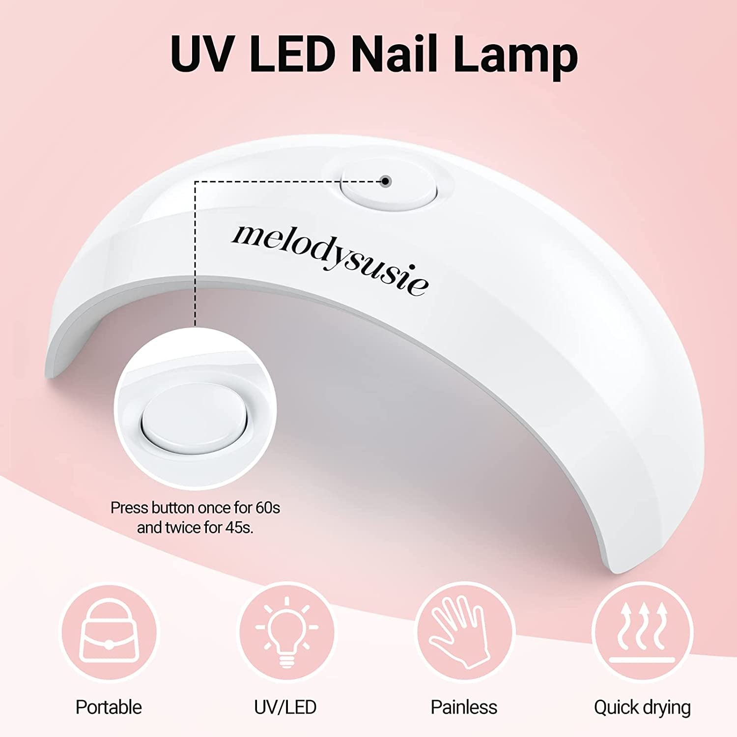Melodysusie 85 in 1 Acrylic Nail Kit with Storage Bag Pink, Portable Electric Nail Drill, U V LED Nail Lamp, Manicure Tools Set, Compact Gel Nail Starter Kit, Nail Art Supplies DIY at Home Health & Beauty > Personal Care > Cosmetics > Cosmetic Tools > Nail Tools MelodySusie   