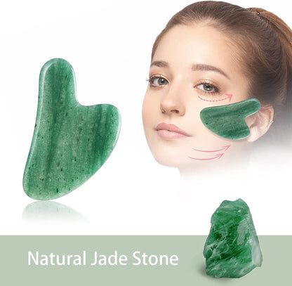 Natural Jade Gua Sha Stone for Massage, Gua Sha Facial Tools, Spa, Acupuncture, Therapy, Jade Gua Sha Scraping Tool Health & Beauty > Personal Care > Cosmetics > Cosmetic Tools > Skin Care Tools KUTOLAKI   