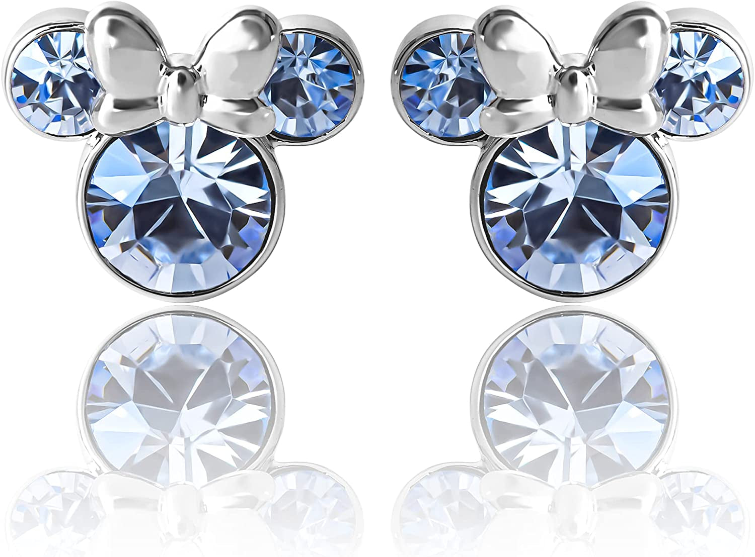 Disney Womens Minnie Mouse Birthstone Stud Earrings - Minnie Mouse Earrings - Birthstone Jewelry - Disney Jewelry Apparel & Accessories > Jewelry > Earrings Disney December-Light Sapphire Crystal  