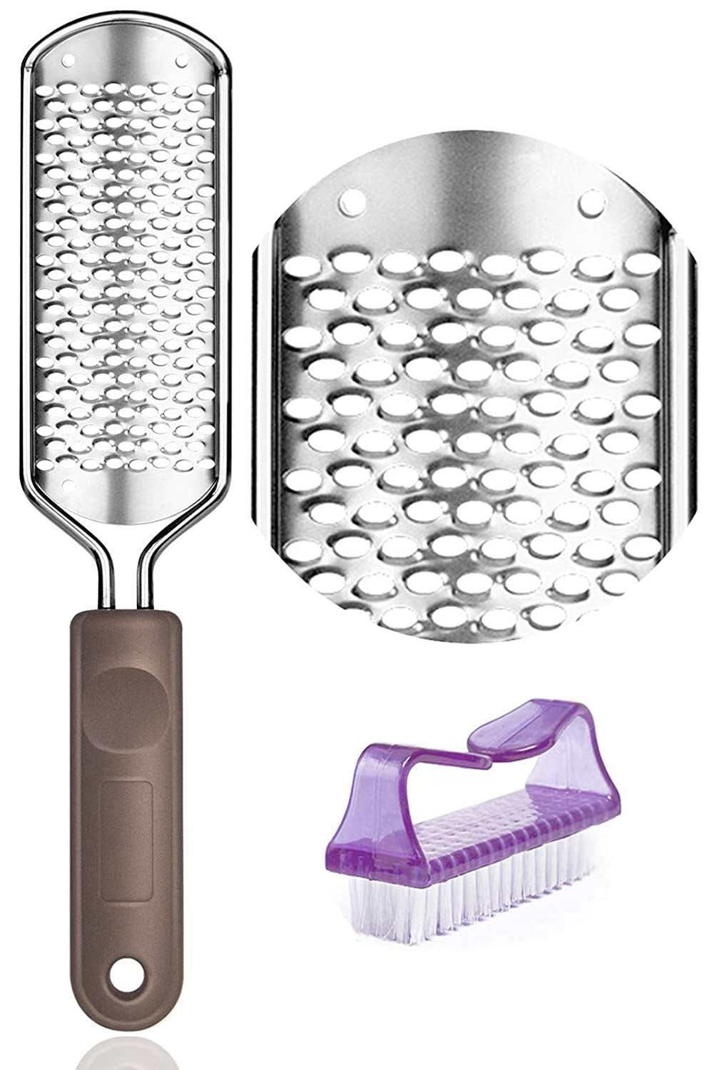 Colossal Foot Grater Foot File - Foot Rasp Callus Remover Btartbox Large Stainless Steel Foot Scrubber Foot Care Pedicure Tools for Wet and Dry Feet Health & Beauty > Personal Care > Foot Care BTArtbox B-silver Coarse Foot File  