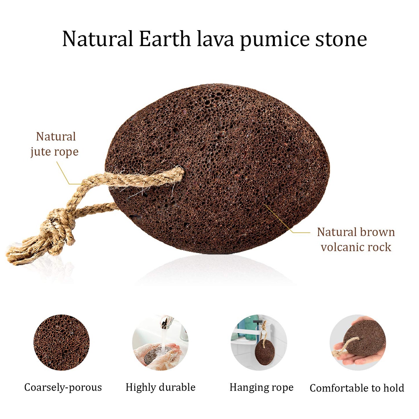 Pumice Stone for Feet & Moisturizing Heel Sleeves - Natural Lava Foot Stone Callus Removing Set - Cracked Heel Treatment - Foot Care Kit for Dry Cracked Feet Body Hands (Brown) (Brown) Health & Beauty > Personal Care > Foot Care Pumice Valley   