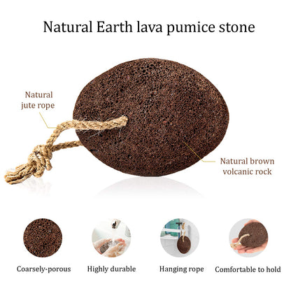 Pumice Stone for Feet & Moisturizing Heel Sleeves - Natural Lava Foot Stone Callus Removing Set - Cracked Heel Treatment - Foot Care Kit for Dry Cracked Feet Body Hands (Brown) (Brown) Health & Beauty > Personal Care > Foot Care Pumice Valley   