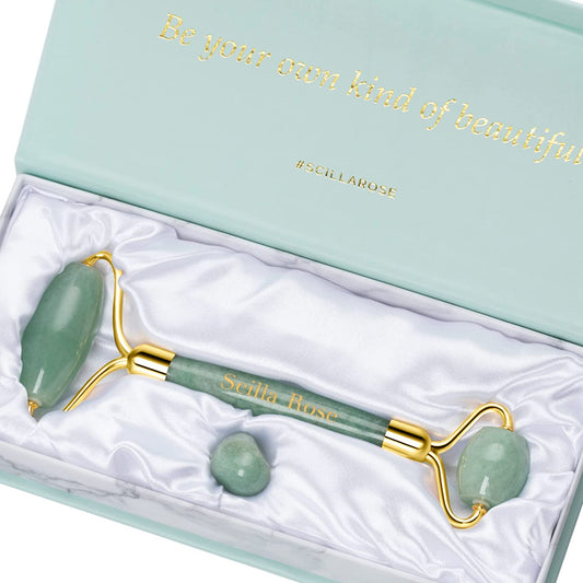 The Best Jade Roller Massaging Facial Roller, Superior and Natural for Facial Toning, Massage, Anti-Ageing, Skin Firming, Face Slimming. Lymphatic Drainage. Authentic & Genuine Beauty Tool Health & Beauty > Personal Care > Cosmetics > Cosmetic Tools > Skin Care Tools Scilla ROSE Jade Green Roller  