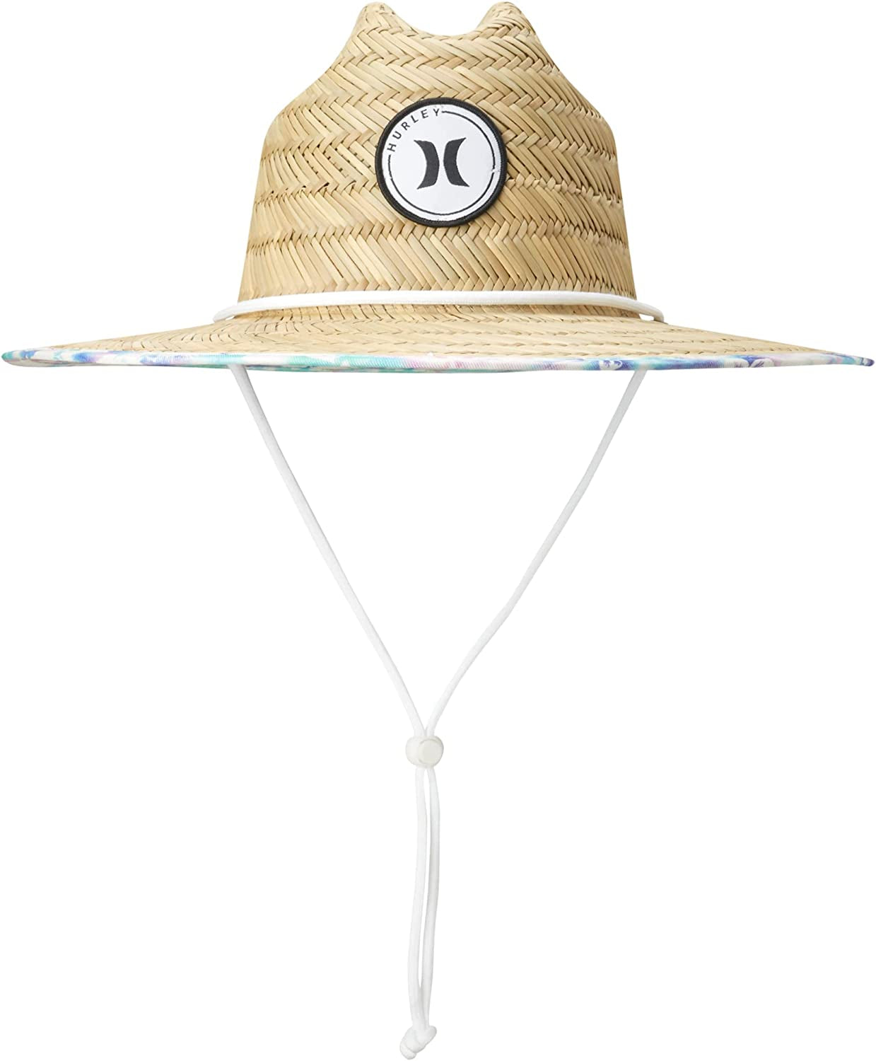 Hurley Women'S Straw Hat - Capri Medium Brim Real Straw Lifeguard Sun Hat with Chin Strap Apparel & Accessories > Clothing Accessories > Hats Hurley Aqua One Size 