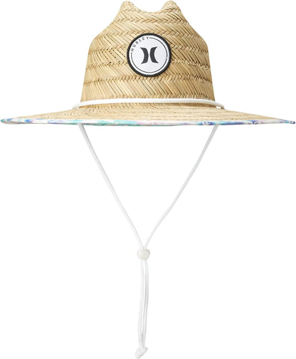 Hurley Women'S Straw Hat - Capri Medium Brim Real Straw Lifeguard Sun Hat with Chin Strap Apparel & Accessories > Clothing Accessories > Hats Hurley Aqua One Size 
