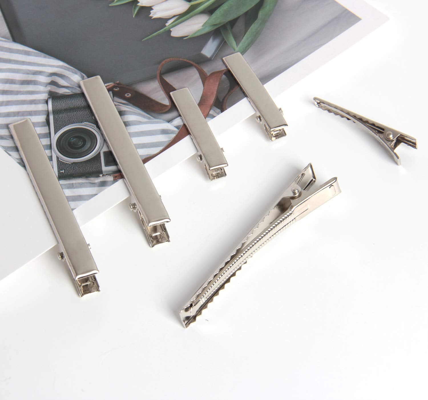 HAPY SHOP 80 Pcs Silver Alligator Hair Clip Flat Top with Teeth 3 Inch and 1.6 Inch for Hair Care, Arts & Crafts Projects, Dry Hanging Clothing, Office Paper Document Organization,2 Sizes Health & Beauty > Personal Care > Hair Care HAPY SHOP   