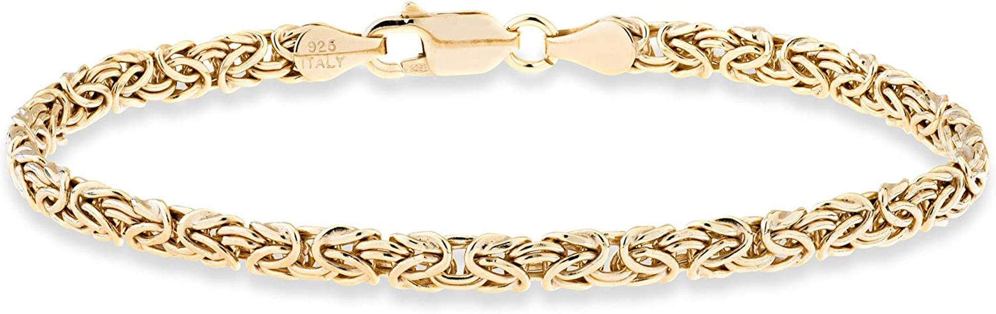 Miabella 925 Sterling Silver or 18K Gold over Silver Italian 4Mm Byzantine Link Chain Anklet Ankle Bracelet for Women Teen Girls, 925 Italy Apparel & Accessories > Jewelry > Anklets Miabella yellow-gold-plated-silver Length 10 Inches (Medium) 