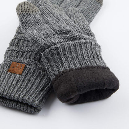 C.C Unisex Knit Thick Warm Soft Stretch Fuzzy Lined Solid Ribbed Glove with Smart Tips (G-25)(G-707) Apparel & Accessories > Clothing Accessories > Gloves & Mittens C.C   