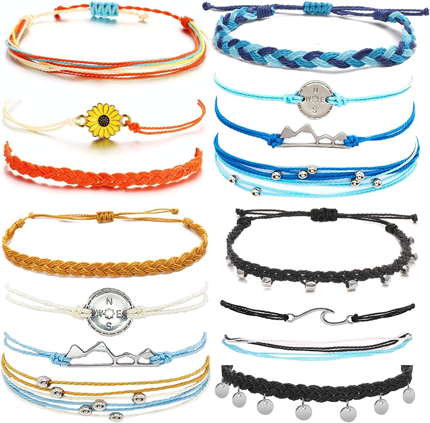 Choice of All String Bracelets for Teen Girls Boho Waterproof Bracelets Ankle Bracelets for Girls Christmas Gifts Wave Surfer Bracelets Summer Beach Anklets Apparel & Accessories > Jewelry > Anklets choice of all Red  