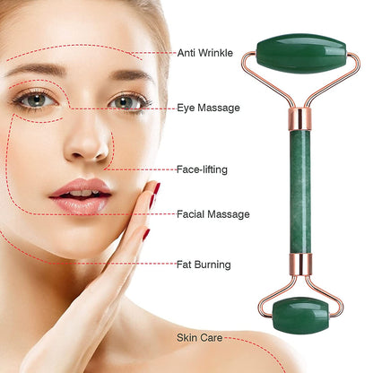 Jade Roller and Gua Sha, Natural Face Jade Roller, Anti-Aging Facial Beauty Roller Skin Care Tools for Face, Eyes, Neck, Body Muscle Relaxing and Relieve Fine Lines and Wrinkles,With Mask Brush(Green) Health & Beauty > Personal Care > Cosmetics > Cosmetic Tools > Skin Care Tools LEASEN   