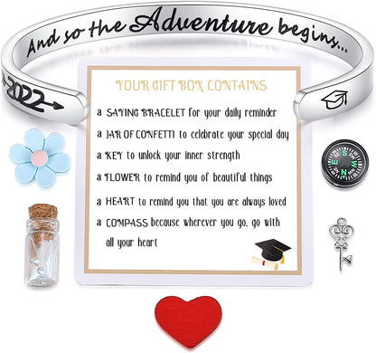 SAM & LORI Unique Matching Bracelets for Best Friends Couples Mother Daughter Son Dad Sisters Brothers-Unisex Adjustable Bracelets- Comes with Cards in Giftable Packing Apparel & Accessories > Jewelry > Bracelets SAM & LORI 5-2022-And so the adventure begins  