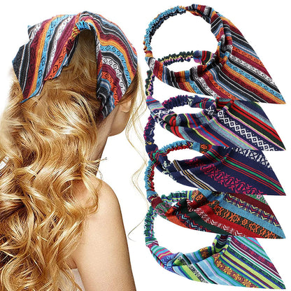 Floral Hair Scarf Headband - TOBATOBA 5 Pcs Hair Bandanas for Women Bandana Headband Chiffon Boho Headbands for Women Elastic Head Bandana Floral Bandana Headbands for Women Girls Hair Accessories Apparel & Accessories > Clothing Accessories > Bandanas & Headties TOBATOBA Vintage Boho Patterns  