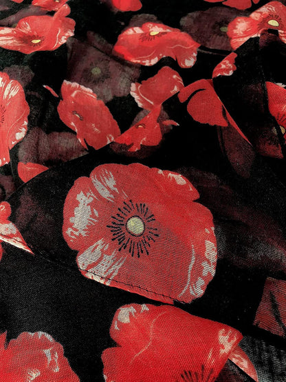 GERINLY Red Poppy Flower Scarfs for Women Lightweight Florals Shawl Wraps Spring Travel Accessory Apparel & Accessories > Clothing Accessories > Scarves & Shawls GERINLY   