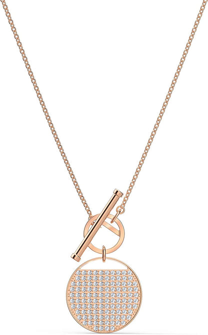 SWAROVSKI Ginger Jewelry Collection, Clear Crystals, Grey Crystals, Blue Crystals Apparel & Accessories > Jewelry > Necklaces SWAROVSKI T Bar Necklace - Rose Gold Tone Finish  