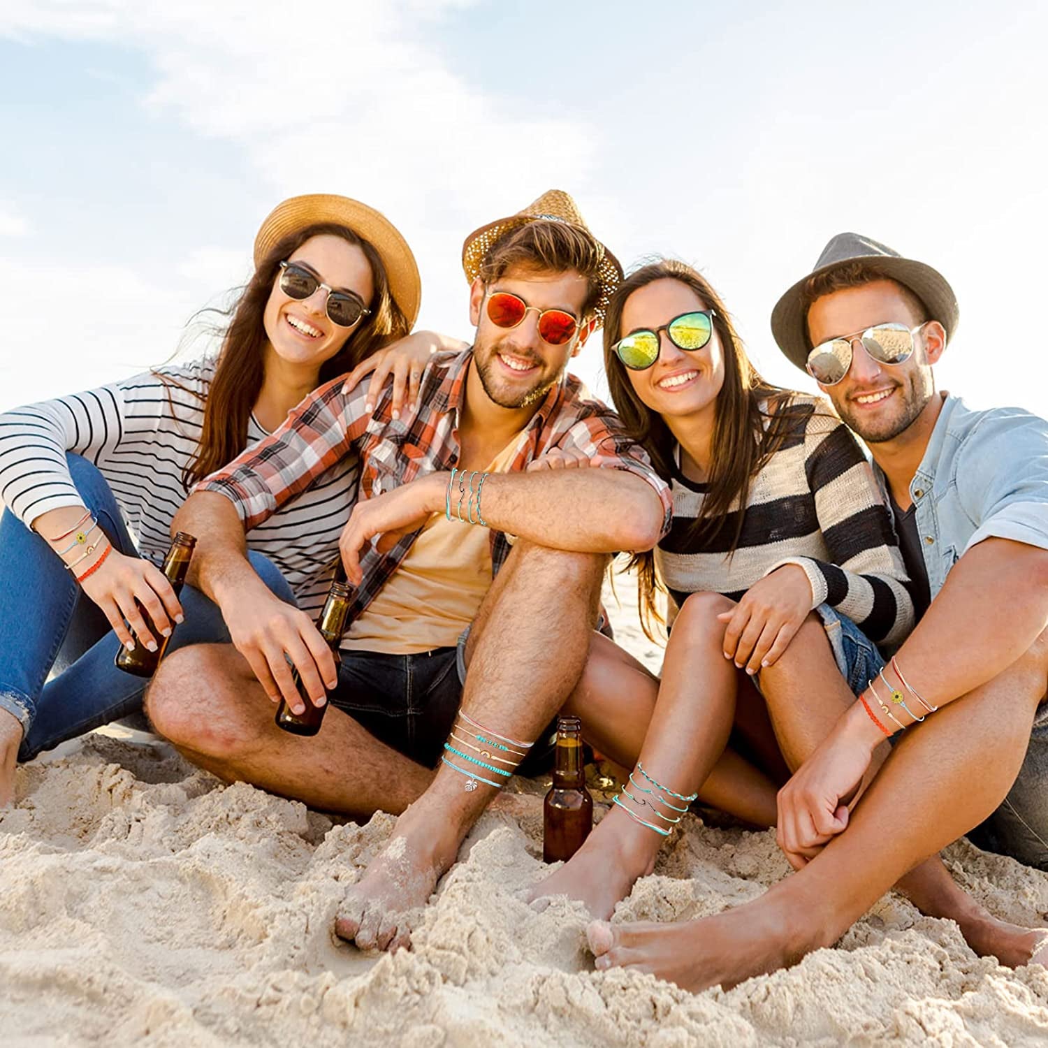 Choice of All String Bracelets for Teen Girls Boho Waterproof Bracelets Ankle Bracelets for Girls Christmas Gifts Wave Surfer Bracelets Summer Beach Anklets Apparel & Accessories > Jewelry > Anklets choice of all   