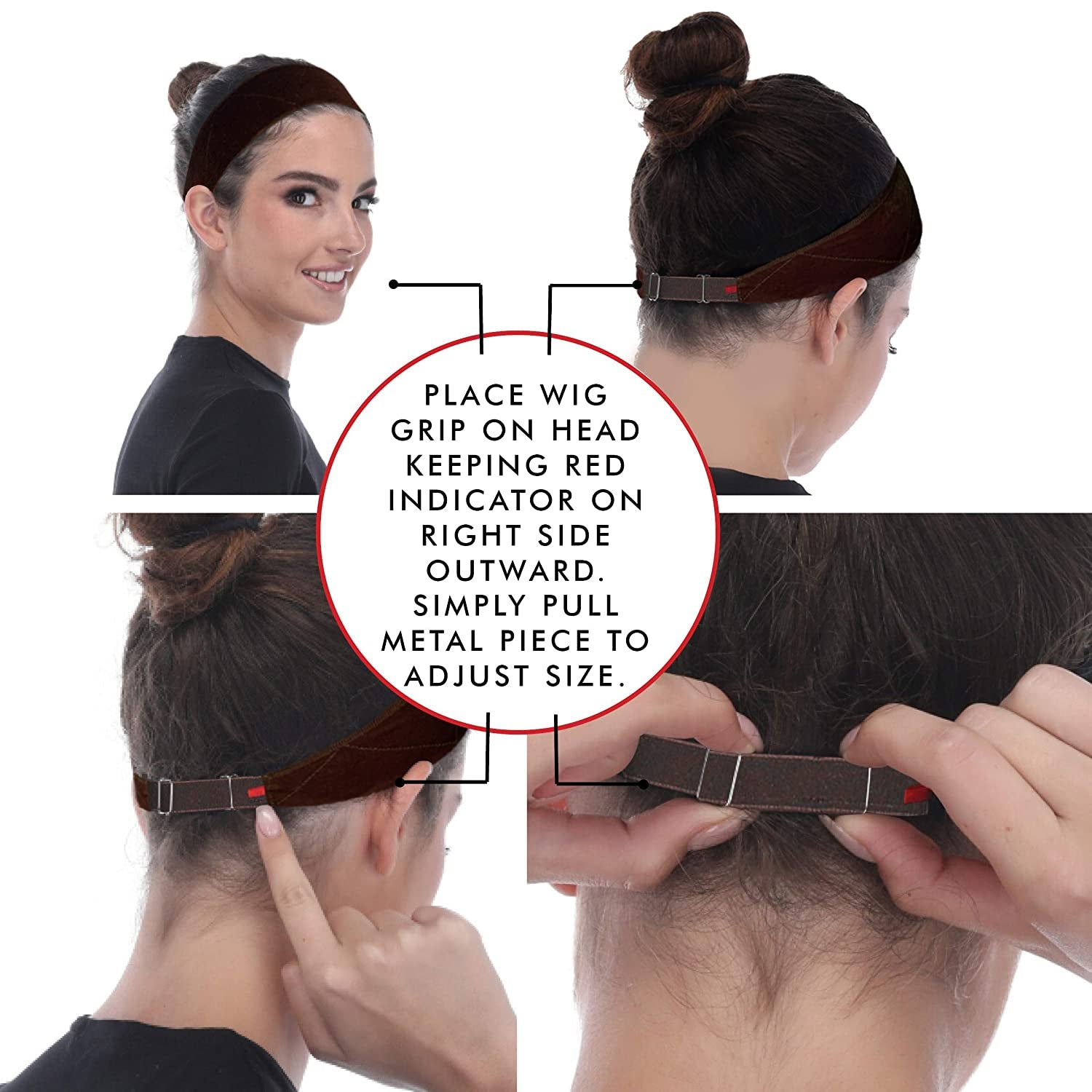 Madison Headwear Wig Grip Headbands for Women- Adjustable to Custom Fit Your Head - Velvet Comfort - Wig Bands No Slip Breathable Lightweight Material for All Day Wear! Keep Wig Comfortably Secured Apparel & Accessories > Clothing Accessories > Headwear Madison Headwear   