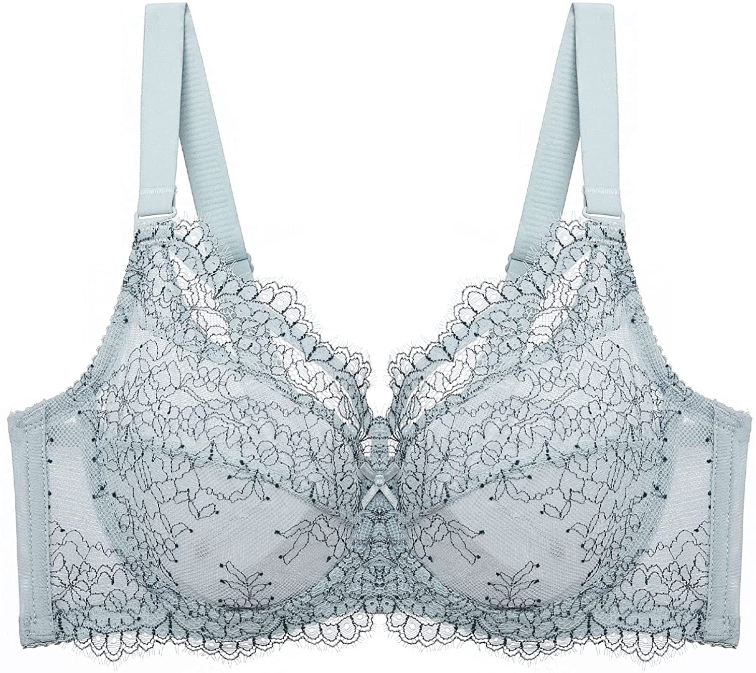 Baetty Lace Push up Bras for Women, Supportive Minimizer Bras for Women Full Coverage, Unlined Bras with Underwire (5121) 5121-blue / 36C