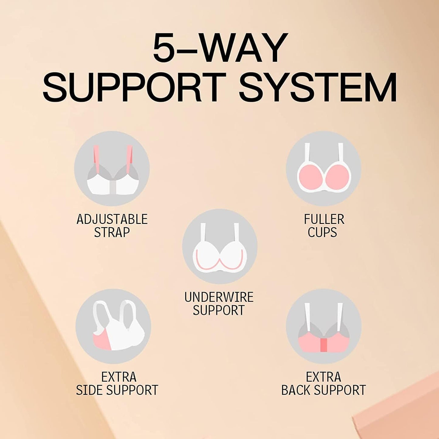 Baetty Lace Push up Bras for Women, Supportive Minimizer Bras for Women Full Coverage, Unlined Bras with Underwire (5121)