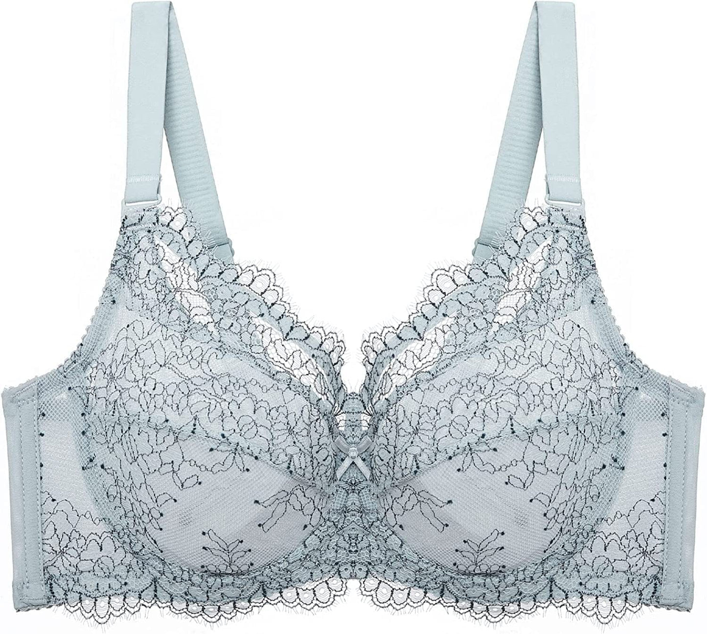 Baetty Lace Push up Bras for Women, Supportive Minimizer Bras for Women Full Coverage, Unlined Bras with Underwire (5121) 5121-blue / 34D