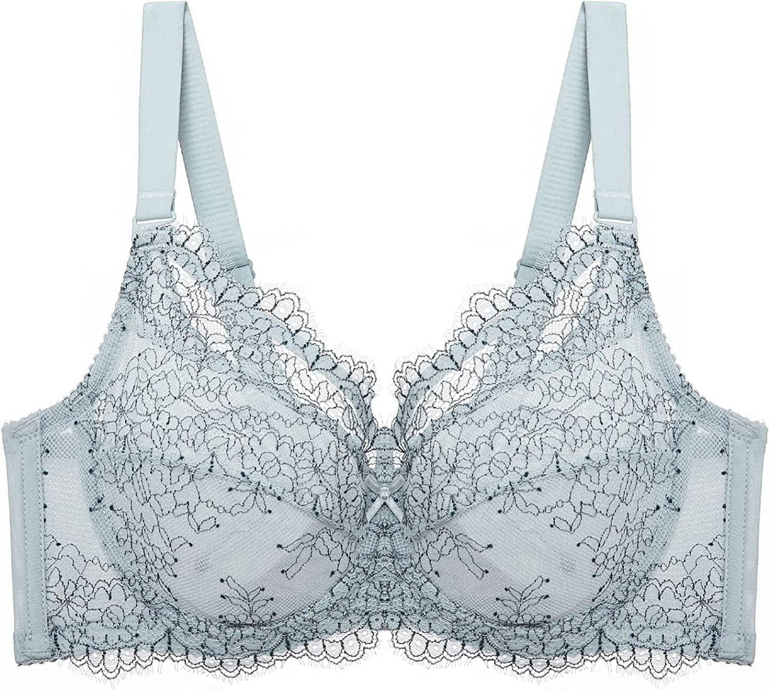 Baetty Lace Push up Bras for Women, Supportive Minimizer Bras for Women Full Coverage, Unlined Bras with Underwire (5121) 5121-blue / 34D