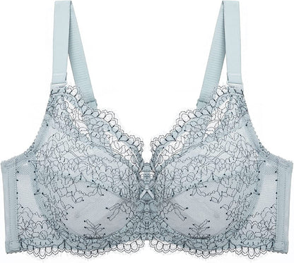 Baetty Lace Push up Bras for Women, Supportive Minimizer Bras for Women Full Coverage, Unlined Bras with Underwire (5121) 5121-blue / 34D