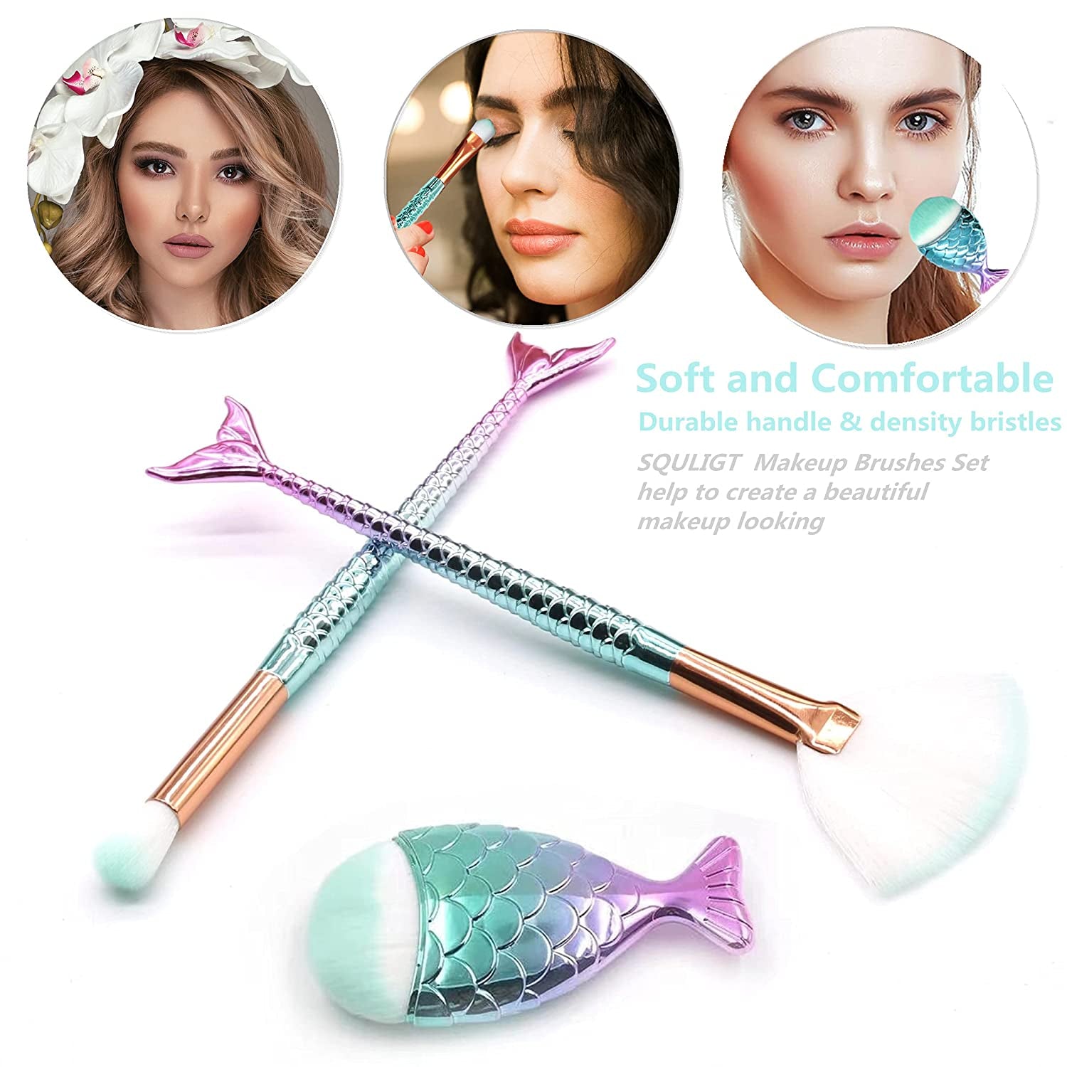 Makeup Brush Set 11Pcs Eye Makeup Brushes, Eyeshadow Concealer Eyeliner Brow Blending Brush Tool Health & Beauty > Personal Care > Cosmetics > Cosmetic Tools > Makeup Tools SQULIGT   