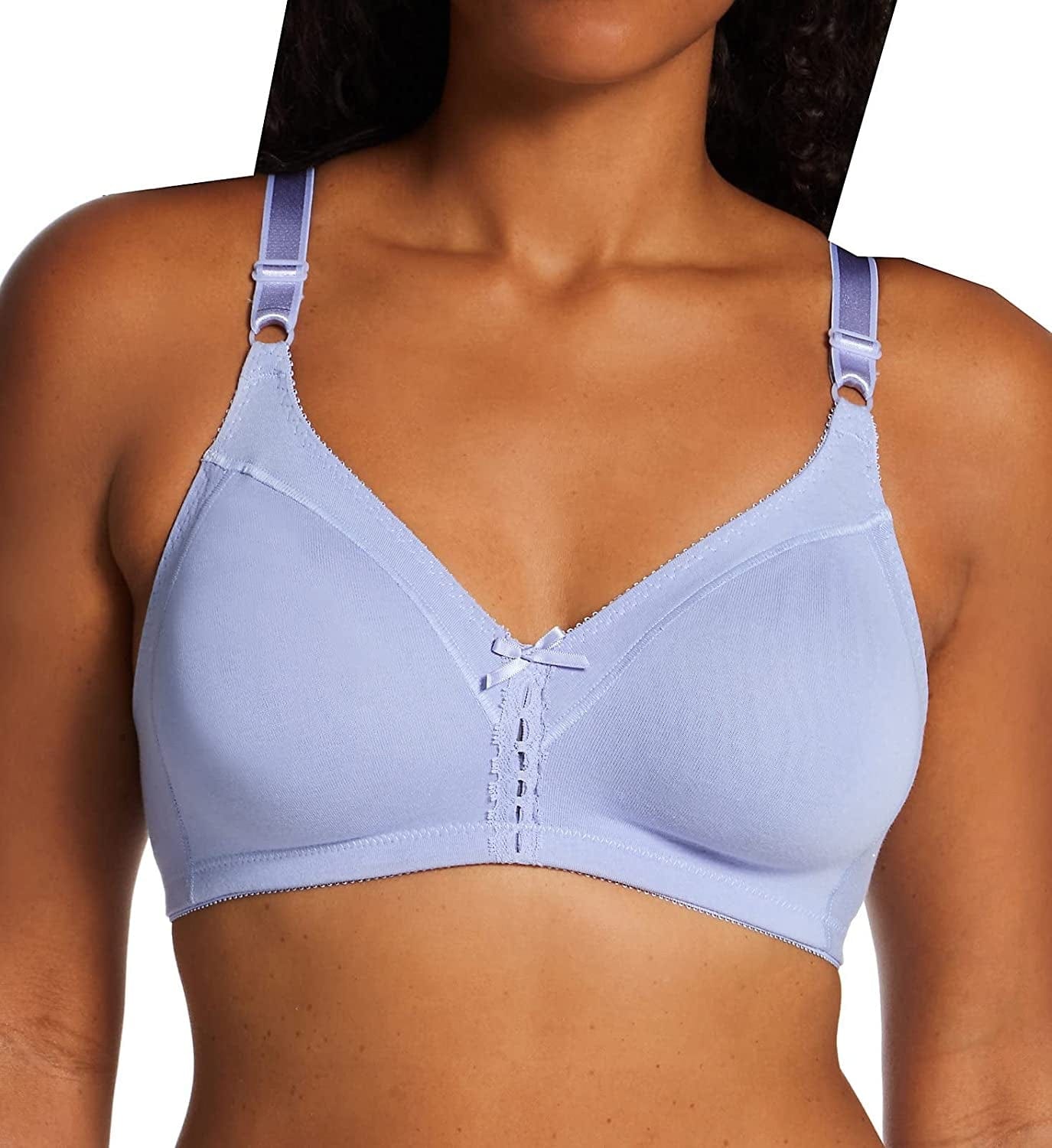 Bali Double Support Wireless Bra, Full-Coverage Wirefree T-Shirt Bra, Comfortable Cotton Wirefree Bra, Our Best Everyday Bra Winter Lake / 40C