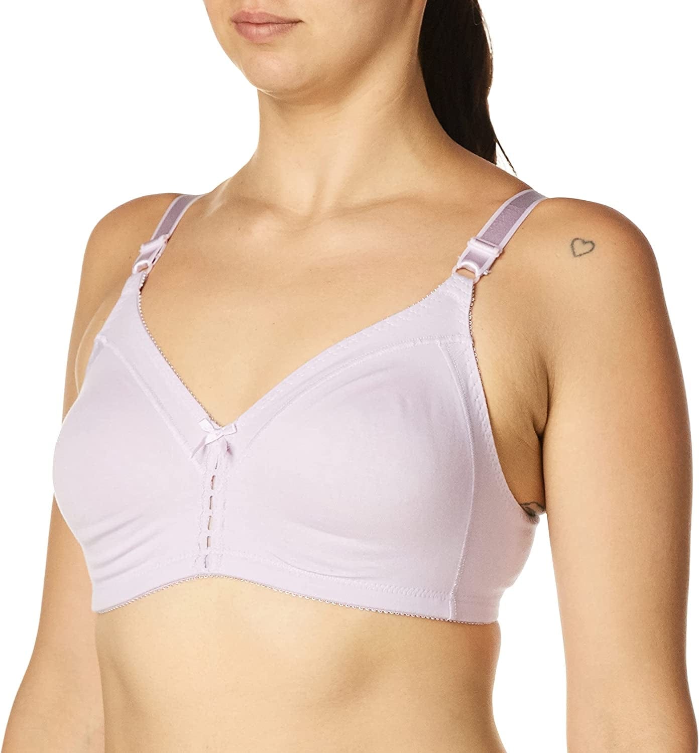 Bali Double Support Wireless Bra, Full-Coverage Wirefree T-Shirt Bra, Comfortable Cotton Wirefree Bra, Our Best Everyday Bra Purpling Dawn / 36B