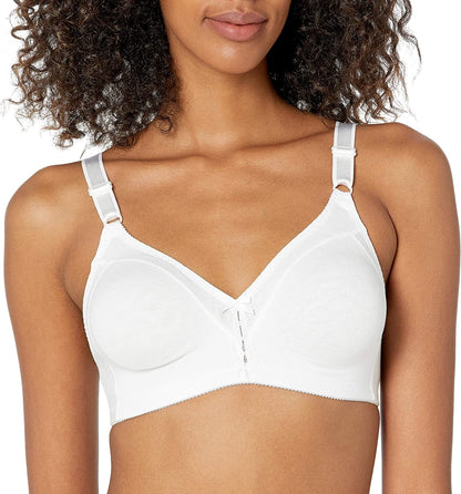 Bali Double Support Wireless Bra, Full-Coverage Wirefree T-Shirt Bra, Comfortable Cotton Wirefree Bra, Our Best Everyday Bra White / 34C