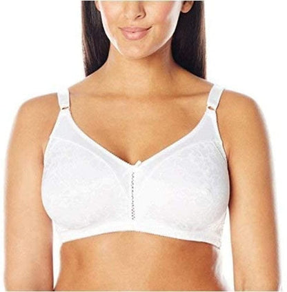 Bali Double Support Wireless Bra, Lace Bra with Stay-In-Place Straps, Full-Coverage Wirefree Bra, Tagless for Everyday Wear White / 38DD