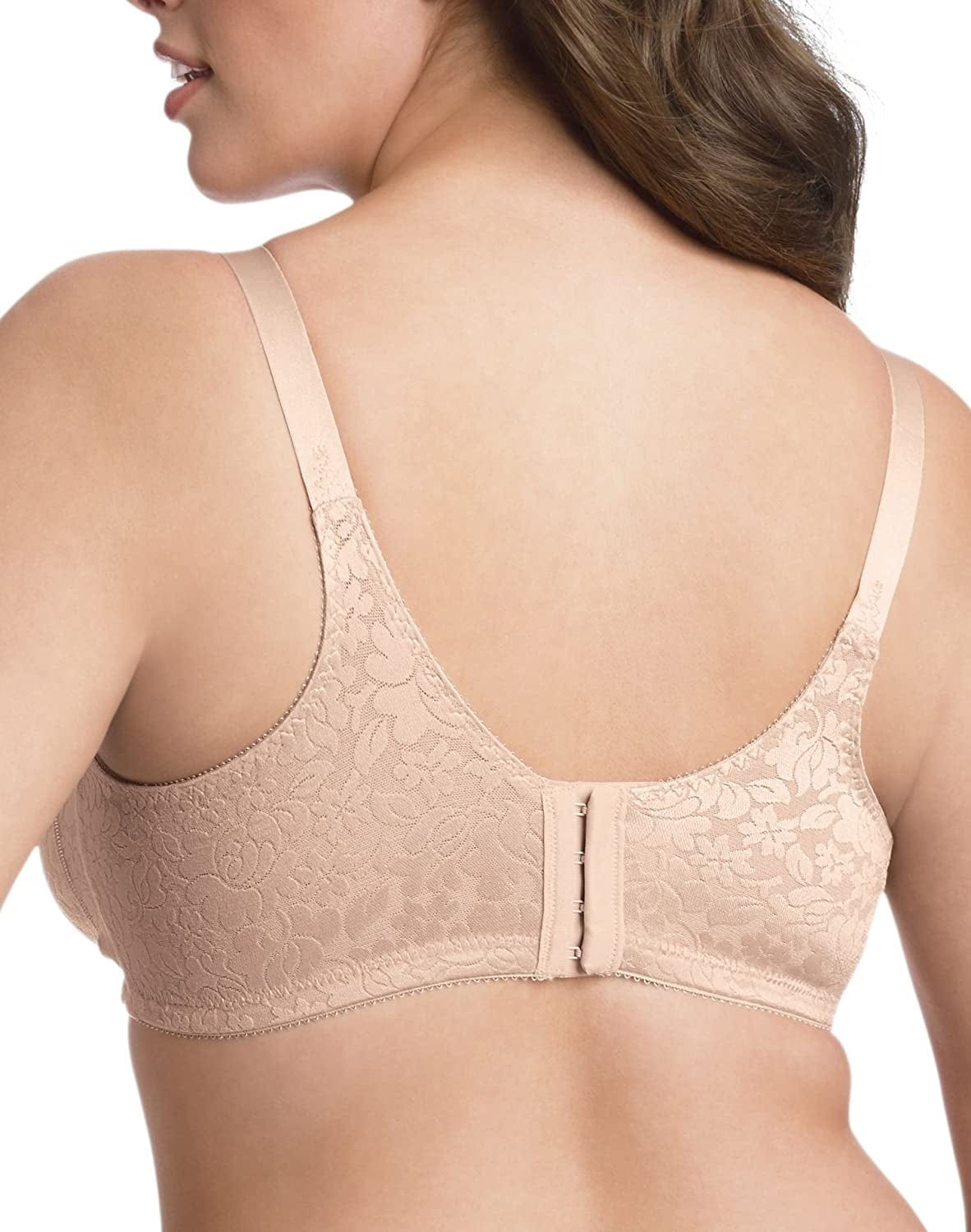 Bali Double Support Wireless Bra, Lace Bra with Stay-In-Place Straps, Full-Coverage Wirefree Bra, Tagless for Everyday Wear
