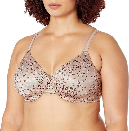 Bali One Smooth U Underwire Bra, Smoothing Shapewear Bra, Concealing Full-Coverage Bra with Front-To-Back Smoothing Evening Blush Animal Print / 34C
