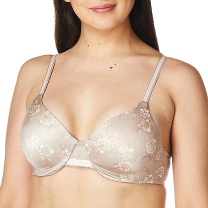 Bali One Smooth U Underwire Bra, Smoothing Shapewear Bra, Concealing Full-Coverage Bra with Front-To-Back Smoothing Magnolia Mesh Print / 36B