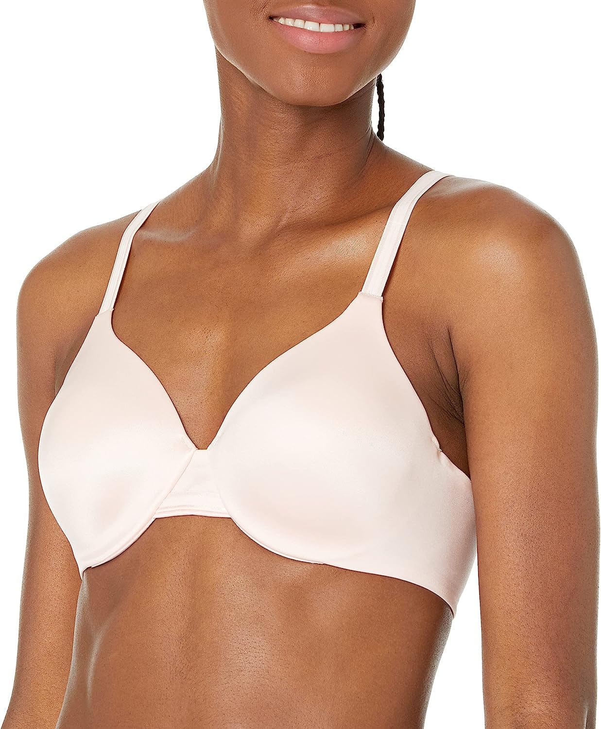 Bali One Smooth U Underwire Bra, Smoothing Shapewear Bra, Concealing Full-Coverage Bra with Front-To-Back Smoothing Blushing Pink / 40DD