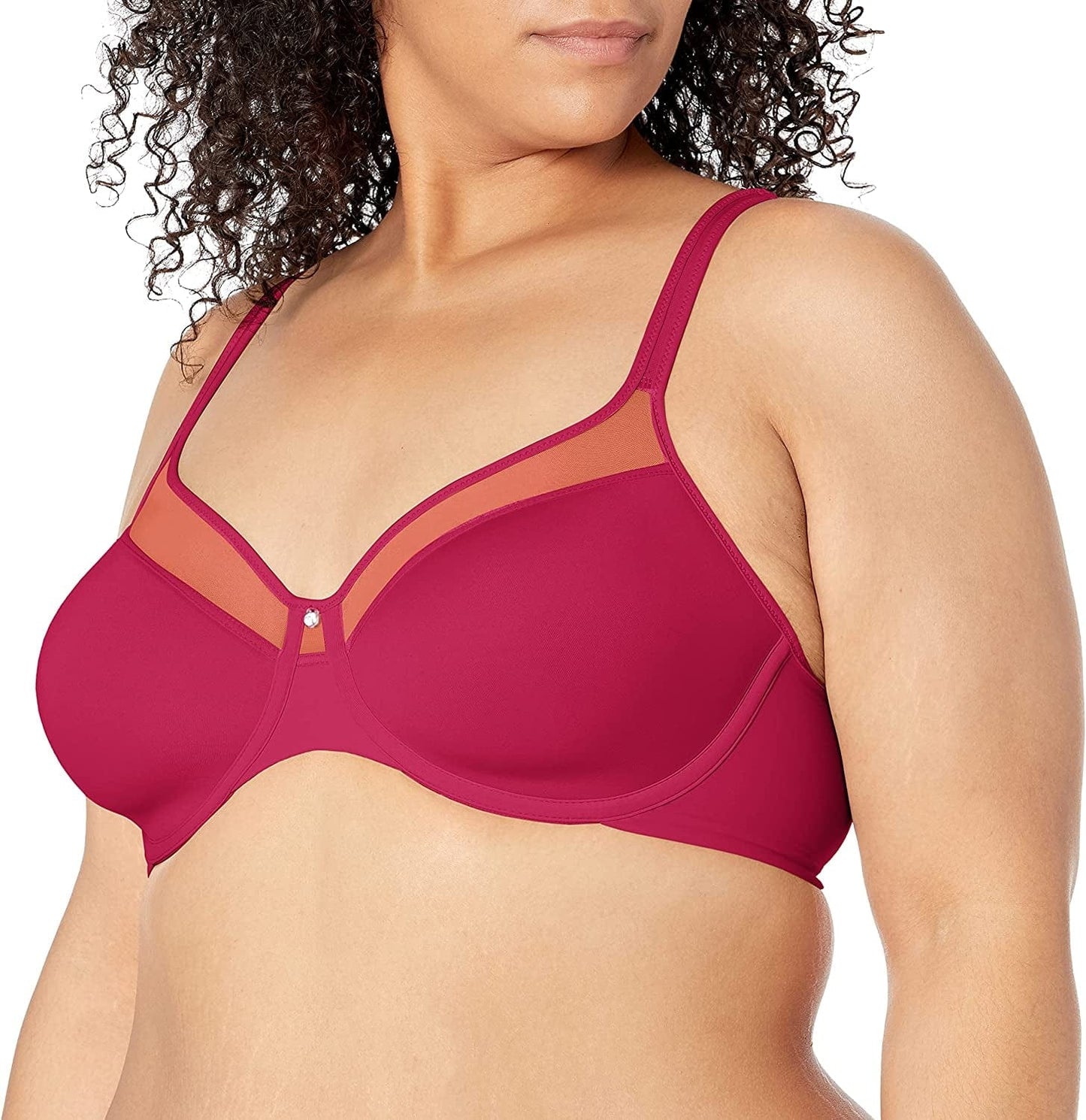Bali One Smooth U Underwire Bra, Ultra Light Underwire T-Shirt Bra, Convertible Underwire Bra with Stay-In-Place Straps Armature Red 2 / 36D