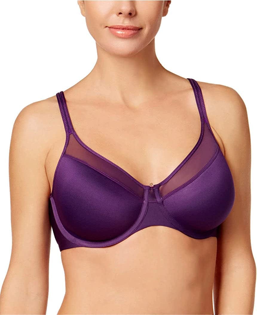 Bali One Smooth U Underwire Bra, Ultra Light Underwire T-Shirt Bra, Convertible Underwire Bra with Stay-In-Place Straps Purple Vista / 34D
