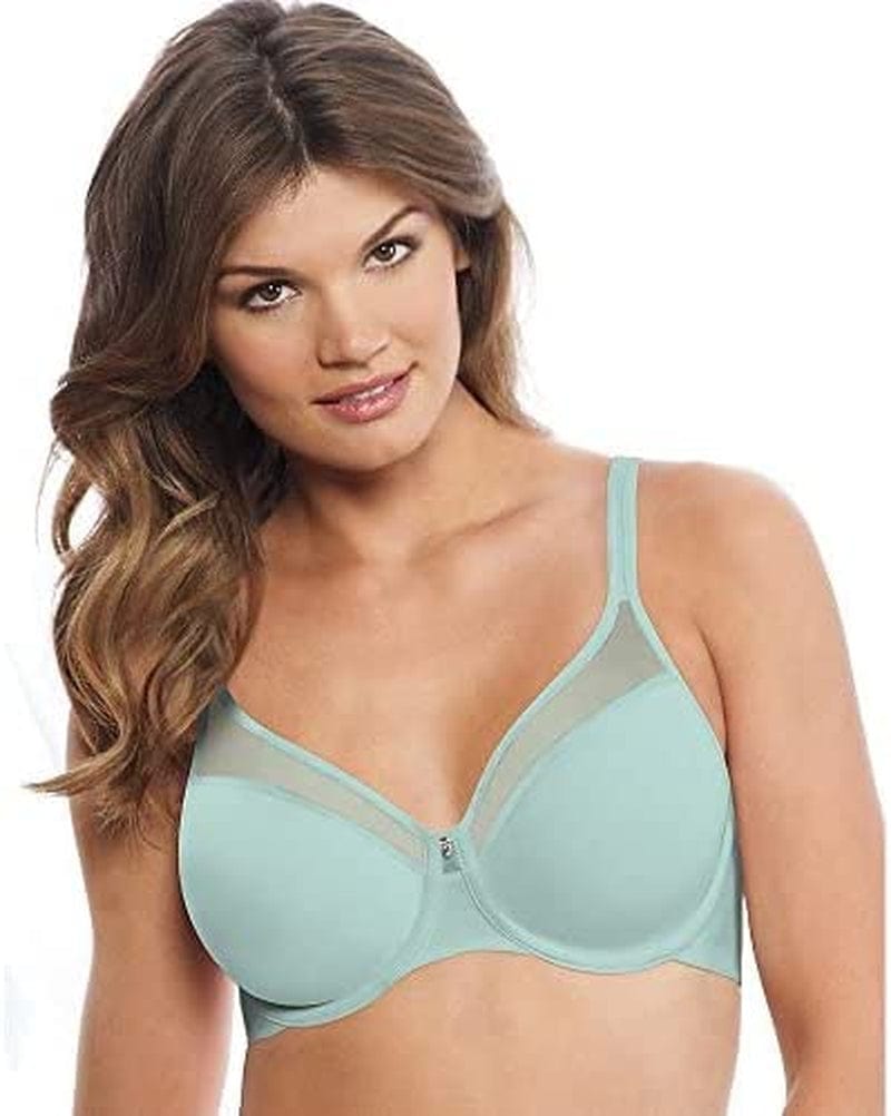Bali One Smooth U Underwire Bra, Ultra Light Underwire T-Shirt Bra, Convertible Underwire Bra with Stay-In-Place Straps Pale Seafoam / 40B